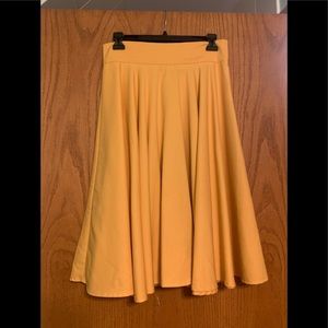 Mustard yellow/dark gold midi skirt
